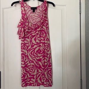 INC Pink Print Sleeveless Sheath Sundress